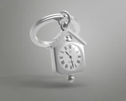 Porte Clés Horloge Argenté -Animalière Décoration Magasin file 1962