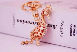 Porte-Clés Canard Couronne Strass Bleu -Animalière Décoration Magasin file 2033