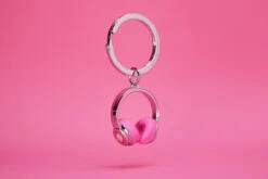 Porte-clés Casque Audio Rose -Animalière Décoration Magasin file 2058