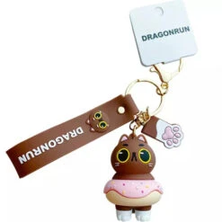 Porte Clés Chat Marron Donuts -Animalière Décoration Magasin file 2246
