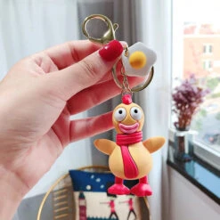 Porte-Clés Canard Poulet Cartoon