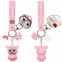 Porte Clés Singe Cochon -Animalière Décoration Magasin file 2382