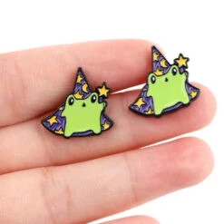 Boucle D'oreilles Grenouille Sorcier -Animalière Décoration Magasin file 2469