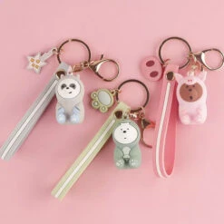 Porte Clés Ours Cochon -Animalière Décoration Magasin file 2579