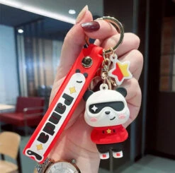 Porte Clés Panda Cool Rouge