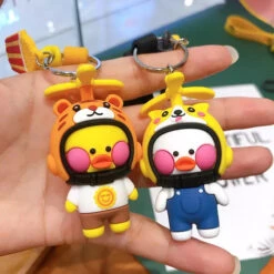 Porte Clés Canard Casque Tigre -Animalière Décoration Magasin file 2746