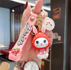 Porte Clés Lapin Fraise