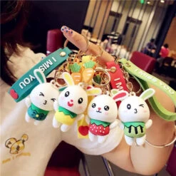 Porte Clés Lapin Ananas -Animalière Décoration Magasin file 2856