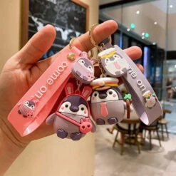 Porte Clés Pingouin Lapin -Animalière Décoration Magasin file 2859