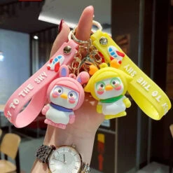 Porte Clés Canard Blanc Lapin -Animalière Décoration Magasin file 2898