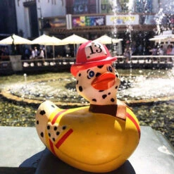 Canard Chien Pompier -Animalière Décoration Magasin file 3017