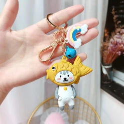 Porte Clés Animal Déguisé En Poisson Rouge -Animalière Décoration Magasin file 3096