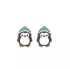 Boucles D'Oreilles Pingouin Bonnet
