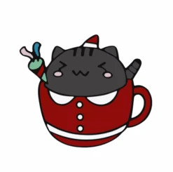 Pins Chat Noël Teacup