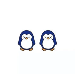 Boucles D'Oreilles Pingouin Bleu