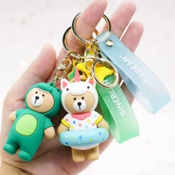 Porte Clés Ours Licorne -Animalière Décoration Magasin file 3301