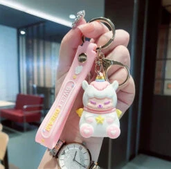 Porte Clés Mouton Licorne Rose