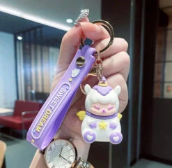 Porte Clés Mouton Licorne Violet