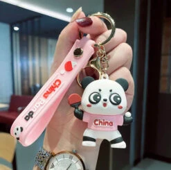 Porte Clés Panda Ping Pong Rose