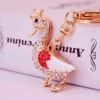 Porte-Clés Canard Couronne Strass Blanc