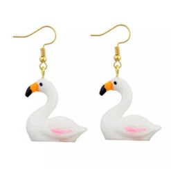 Boucles D'Oreilles Flamant Blanc