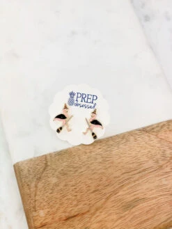 Boucles D'Oreilles Flamant Rose Sorcière -Animalière Décoration Magasin file 3669