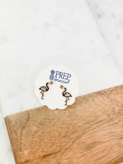 Boucles D'Oreilles Flamant Rose Squelette -Animalière Décoration Magasin file 3704