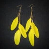 Boucles D'Oreilles Plume Jaune