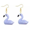 Boucles D'Oreilles Flamant Violet