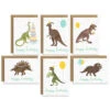 Lot De 6 Cartes D'Anniversaire Dinosaures