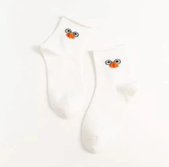 Chaussettes Poussin Lunettes Blanc -Animalière Décoration Magasin file 409