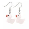 Boucles D'Oreilles Canard Blanc
