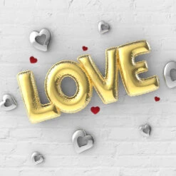 Porte Clés Love Ballon Gonflable Doré -Animalière Décoration Magasin file 4198