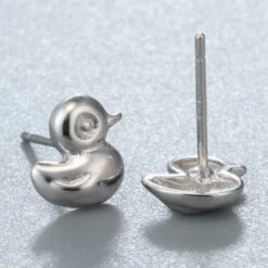 Boucles D'Oreilles Canard Argenté -Animalière Décoration Magasin file 4379