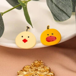 Boucles D'Oreilles Tête De Canard Jaune -Animalière Décoration Magasin file 4383