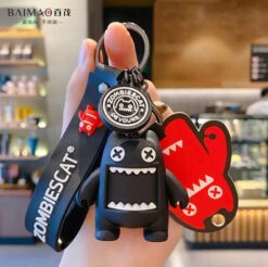 Porte Clés Chat Zombie Noir