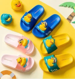 Claquettes Jaunes Canard De Course Enfant -Animalière Décoration Magasin file 4960