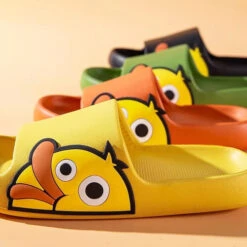 Claquettes Noires Canard Cartoon -Animalière Décoration Magasin file 5036