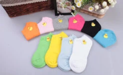 Socquettes Brodées Canard -Animalière Décoration Magasin file 5051